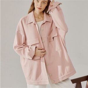 Nap Loungewear Pink Shirt Jacket Shacket Medium